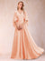 A-Line/Princess V-Neck Half Sleeves Mother of the Bride Dresses with Applique