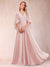 A-Line/Princess V-Neck Half Sleeves Mother of the Bride Dresses with Applique