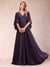 A-Line/Princess V-Neck Half Sleeves Mother of the Bride Dresses with Applique