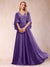 A-Line/Princess V-Neck Half Sleeves Mother of the Bride Dresses with Applique