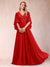 A-Line/Princess V-Neck Half Sleeves Mother of the Bride Dresses with Applique