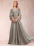 A-Line/Princess V-Neck Half Sleeves Mother of the Bride Dresses with Applique