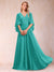 A-Line/Princess V-Neck Half Sleeves Mother of the Bride Dresses with Applique