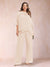 Chiffon Scoop 3/4 Sleeves 2 Pieces Plus Size Pantsuits with Rhinestone & Hollow