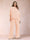 Chiffon Scoop 3/4 Sleeves 2 Pieces Plus Size Pantsuits with Rhinestone & Hollow