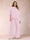 Chiffon Scoop 3/4 Sleeves 2 Pieces Plus Size Pantsuits with Rhinestone & Hollow