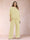Chiffon Scoop 3/4 Sleeves 2 Pieces Plus Size Pantsuits with Rhinestone & Hollow