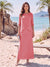 Sheath/Column Chiffon Scoop Half Sleeves Ankle-Length 2 Pieces Mother Of The Bride Dresses with Split Side