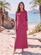 Sheath/Column Chiffon Scoop Half Sleeves Ankle-Length 2 Pieces Mother Of The Bride Dresses with Split Side