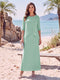 Sheath/Column Chiffon Scoop Half Sleeves Ankle-Length 2 Pieces Mother Of The Bride Dresses with Split Side