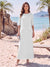 Sheath/Column Chiffon Scoop Half Sleeves Ankle-Length 2 Pieces Mother Of The Bride Dresses with Split Side