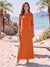 Sheath/Column Chiffon Scoop Half Sleeves Ankle-Length 2 Pieces Mother Of The Bride Dresses with Split Side