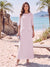 Sheath/Column Chiffon Scoop Half Sleeves Ankle-Length 2 Pieces Mother Of The Bride Dresses with Split Side