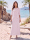 Sheath/Column Chiffon Scoop Half Sleeves Ankle-Length 2 Pieces Mother Of The Bride Dresses with Split Side