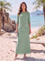 Sheath/Column Chiffon Scoop Half Sleeves Ankle-Length 2 Pieces Mother Of The Bride Dresses with Split Side