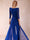 Chiffon V-Neck 3/4 Sleeves 2 Pieces Pantsuits with Applique