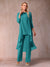 Chiffon Scoop 3/4 Sleeves 3 Pieces Pantsuits with Ruched & Jacket