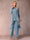 Chiffon Scoop 3/4 Sleeves 3 Pieces Pantsuits with Ruched & Jacket