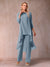 Chiffon Scoop 3/4 Sleeves 3 Pieces Pantsuits with Ruched & Jacket