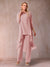Chiffon Scoop 3/4 Sleeves 3 Pieces Pantsuits with Ruched & Jacket