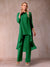 Chiffon Scoop 3/4 Sleeves 3 Pieces Pantsuits with Ruched & Jacket