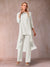 Chiffon Scoop 3/4 Sleeves 3 Pieces Pantsuits with Ruched & Jacket
