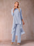 Chiffon Scoop 3/4 Sleeves 3 Pieces Pantsuits with Ruched & Jacket