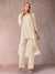 Chiffon Scoop 3/4 Sleeves 3 Pieces Pantsuits with Ruched & Jacket