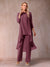 Chiffon Scoop 3/4 Sleeves 3 Pieces Pantsuits with Ruched & Jacket