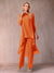 Chiffon Scoop 3/4 Sleeves 3 Pieces Pantsuits with Ruched & Jacket
