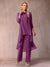 Chiffon Scoop 3/4 Sleeves 3 Pieces Pantsuits with Ruched & Jacket
