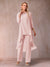 Chiffon Scoop 3/4 Sleeves 3 Pieces Pantsuits with Ruched & Jacket