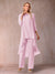 Chiffon Scoop 3/4 Sleeves 3 Pieces Pantsuits with Ruched & Jacket