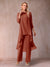 Chiffon Scoop 3/4 Sleeves 3 Pieces Pantsuits with Ruched & Jacket