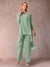 Chiffon Scoop 3/4 Sleeves 3 Pieces Pantsuits with Ruched & Jacket