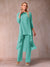 Chiffon Scoop 3/4 Sleeves 3 Pieces Pantsuits with Ruched & Jacket