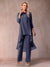 Chiffon Scoop 3/4 Sleeves 3 Pieces Pantsuits with Ruched & Jacket