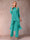 Chiffon Scoop 3/4 Sleeves 3 Pieces Pantsuits with Ruched & Jacket