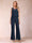 Chiffon Scoop 3/4 Sleeves 3 Pieces Pantsuits with Applique & Jacket