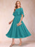 A-Line/Princess Chiffon Scoop Short Sleeves Mother of the Bride Dresses with Shawl