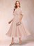 A-Line/Princess Chiffon Scoop Short Sleeves Mother of the Bride Dresses with Shawl