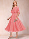 A-Line/Princess Chiffon Scoop Short Sleeves Mother of the Bride Dresses with Shawl