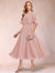 A-Line/Princess Chiffon Scoop Short Sleeves Mother of the Bride Dresses with Shawl
