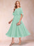 A-Line/Princess Chiffon Scoop Short Sleeves Mother of the Bride Dresses with Shawl