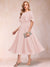 A-Line/Princess Chiffon Scoop Short Sleeves Mother of the Bride Dresses with Shawl