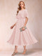 A-Line/Princess Chiffon Scoop Short Sleeves Mother of the Bride Dresses with Shawl