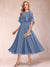 A-Line/Princess Chiffon Scoop Short Sleeves Mother of the Bride Dresses with Shawl