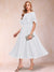A-Line/Princess Chiffon Scoop Short Sleeves Mother of the Bride Dresses with Shawl