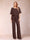 Chiffon V-Neck Half Sleeves 2 Pieces Pantsuits with Rhinestone