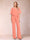 Chiffon V-Neck Half Sleeves 2 Pieces Pantsuits with Rhinestone